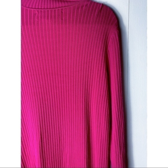 Marques Almeida x Topshop Hot Pink Raspberry Ribbed Sweater Bodycon Dress 10 - Picture 5 of 5